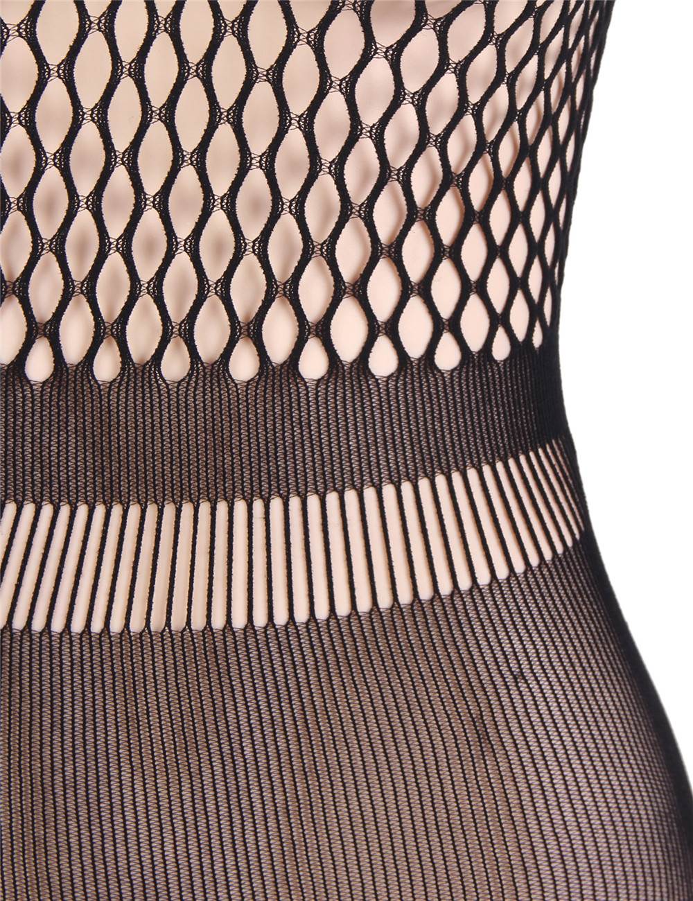 Mesh Fishnet Bodystocking Dress: Hollow-out Mini Dress in Black & Red for M/XL Sizes - Image 7