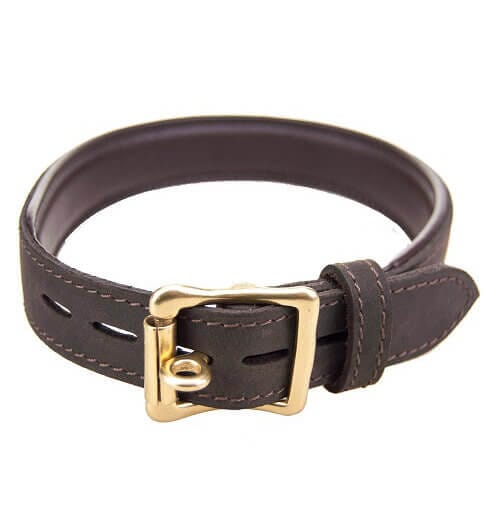 Bondage Collar with Lockable ‘O’ Ring in Nubuck Leather - Image 4