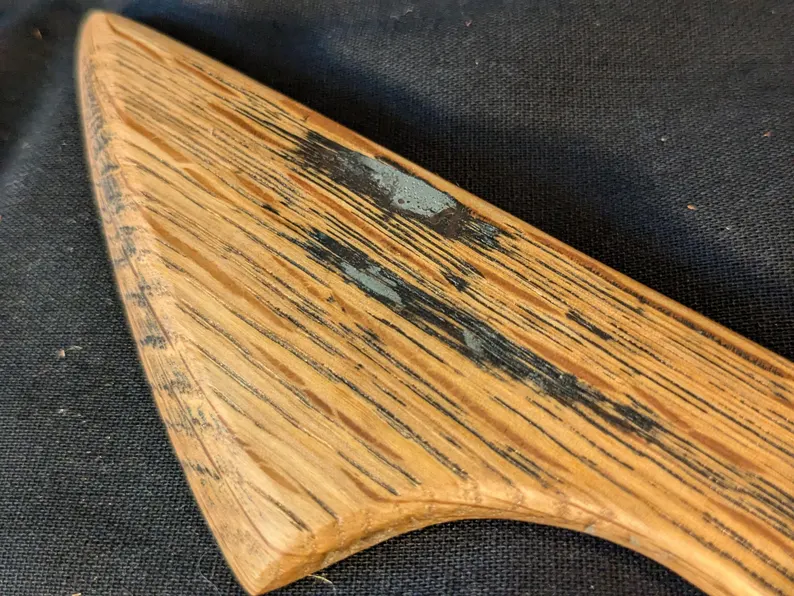 Hand Crafted Mini Wooden Kink / BDSM / Wax Play Scraper made from Whisky Barrel Oak - Image 2