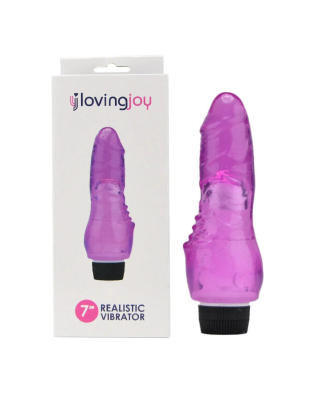 Loving Joy 7 Inch Realistic Vibrator Purple - Waterproof, Multi-Speed, Easy To Use TPE Design - Image 3