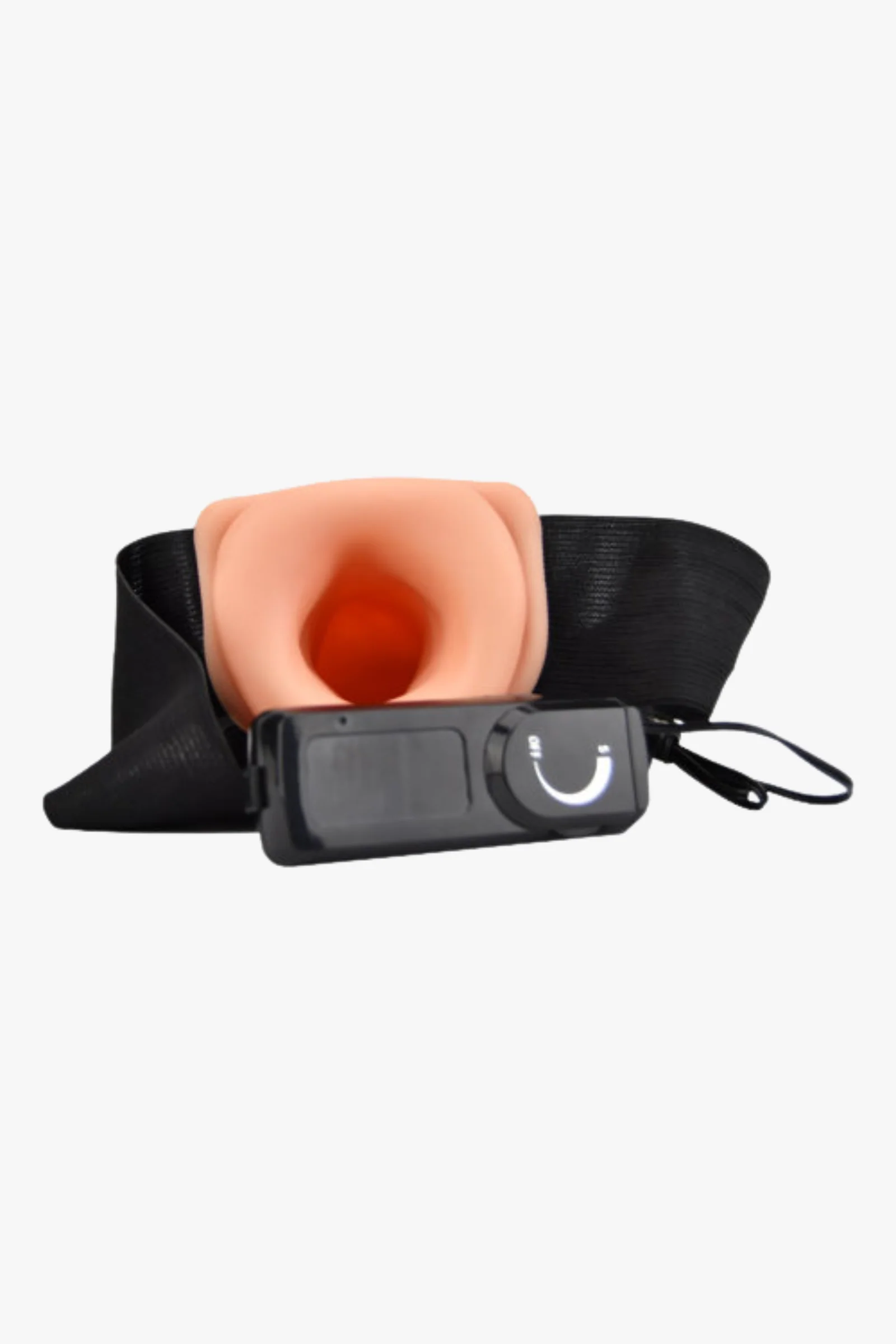 8 Inch Vibrating Hollow Strap On Vanilla - Image 2