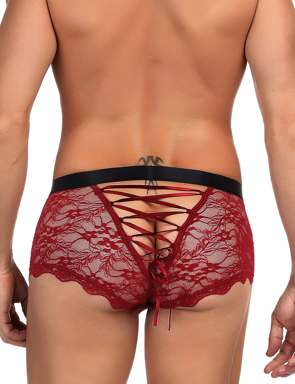 Scandals Lacey Corset Back Trunk - Sheer Men's Lace Underwear - Image 4