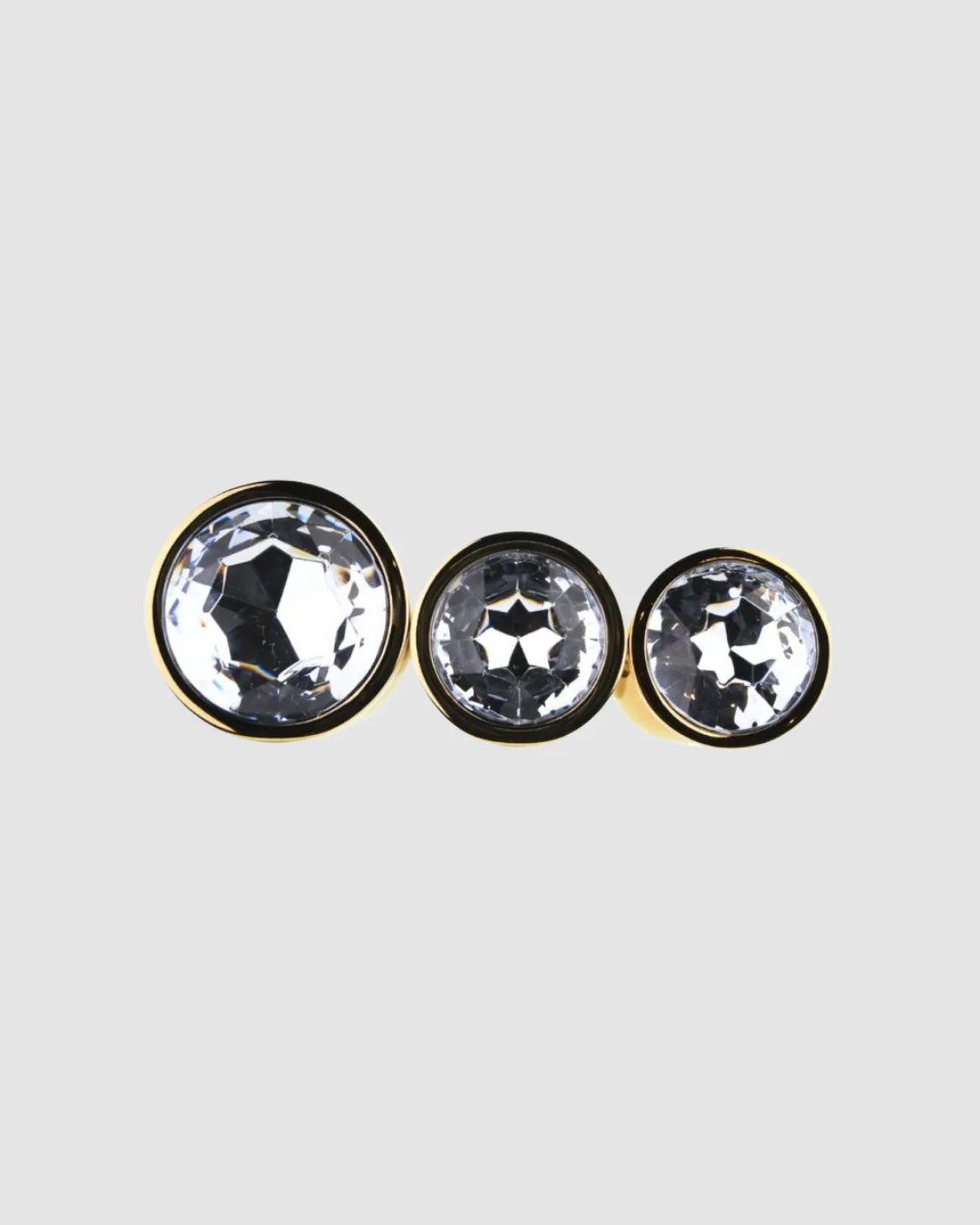 Toosh Metal Butt Plug Set of 3 with Clear Stone, Varied Sizes for Ultimate Pleasure - Image 6