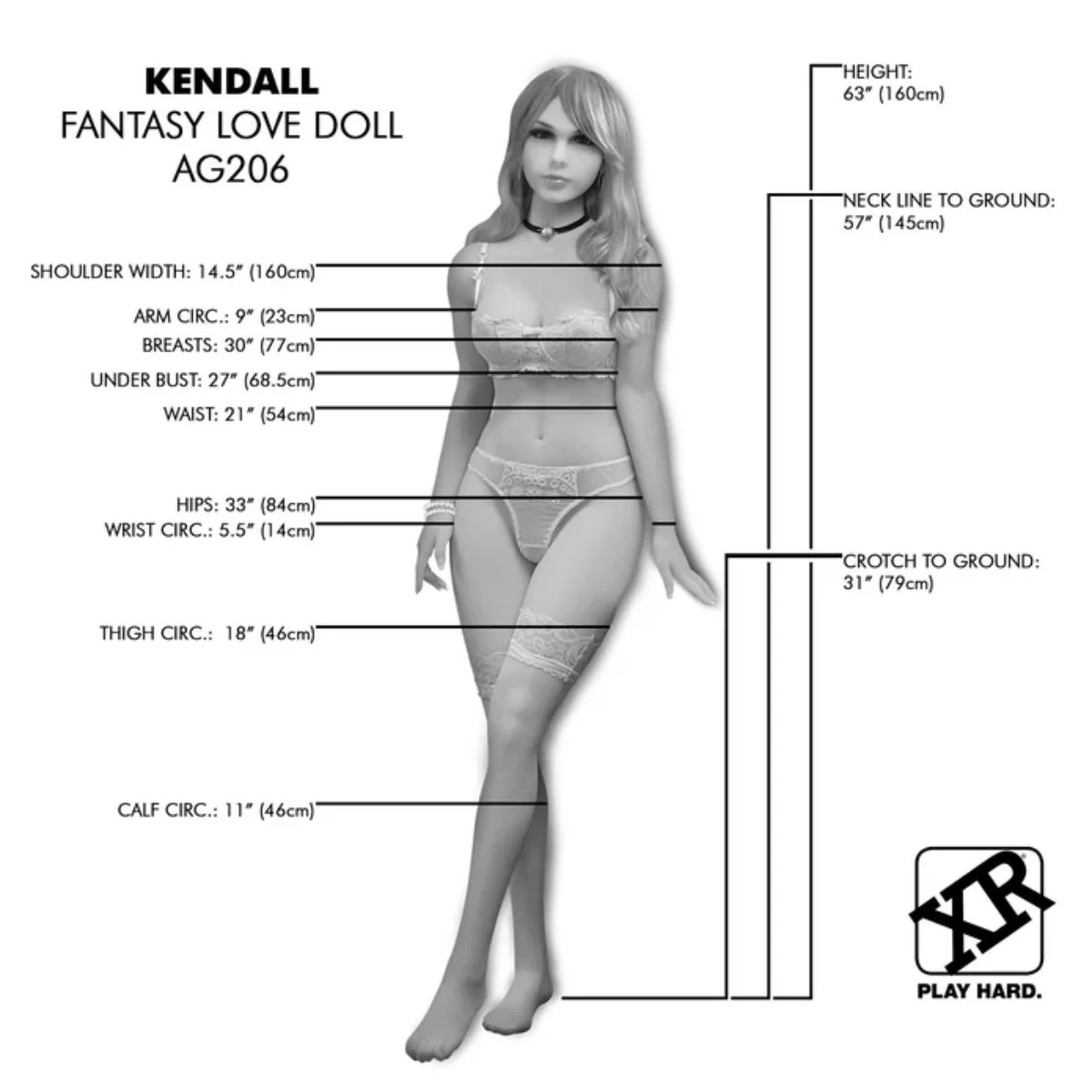 Realistic Fantasy Dolls: Nextgen Kendall Love Doll With 3 Wigs, Fully-Posable, 63 Inches Tall - Image 4
