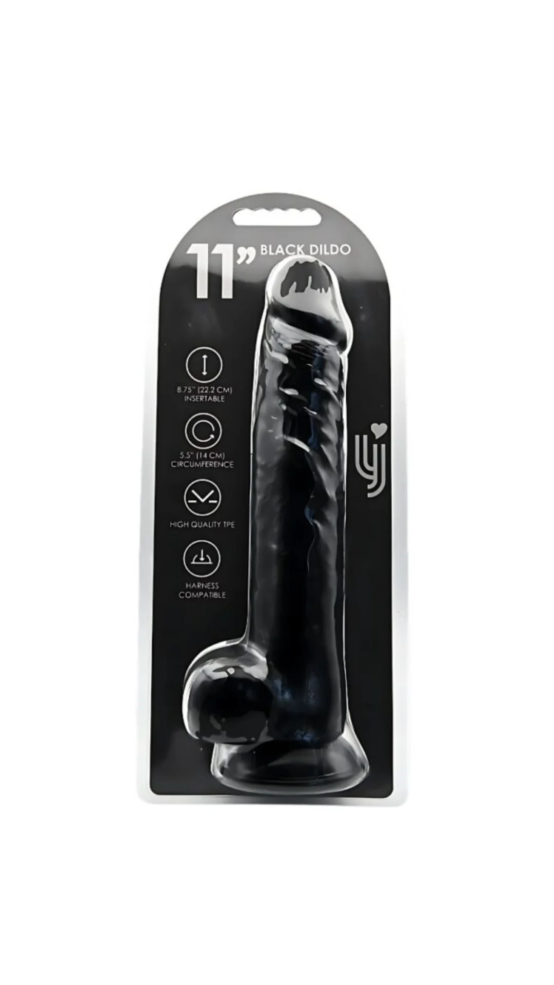 Realistic Black Dildo with Suction Cup and Balls - Image 10