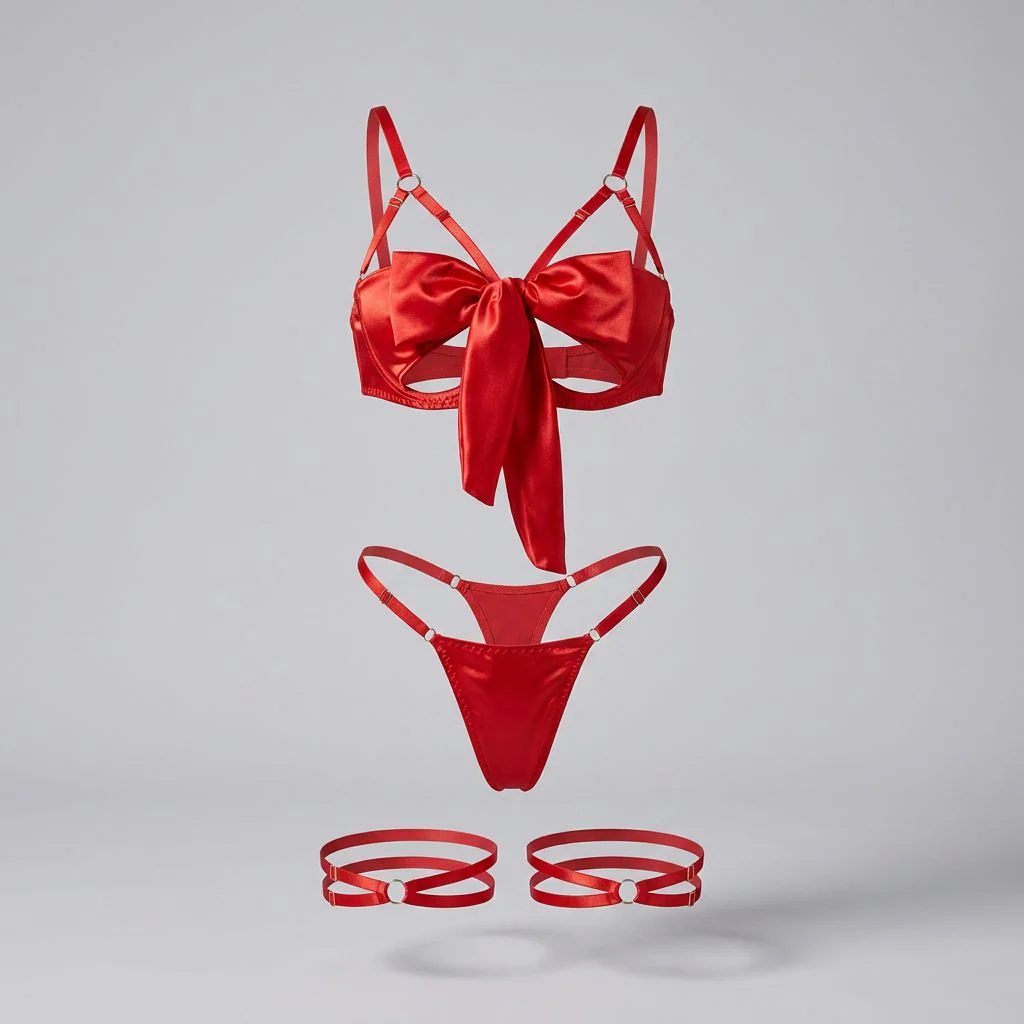 Scandals Sexy Valentine's Day Bow Lingerie Set – Valentine's Day Gift Wrap Outfit with Pull-Away Bow - Image 4