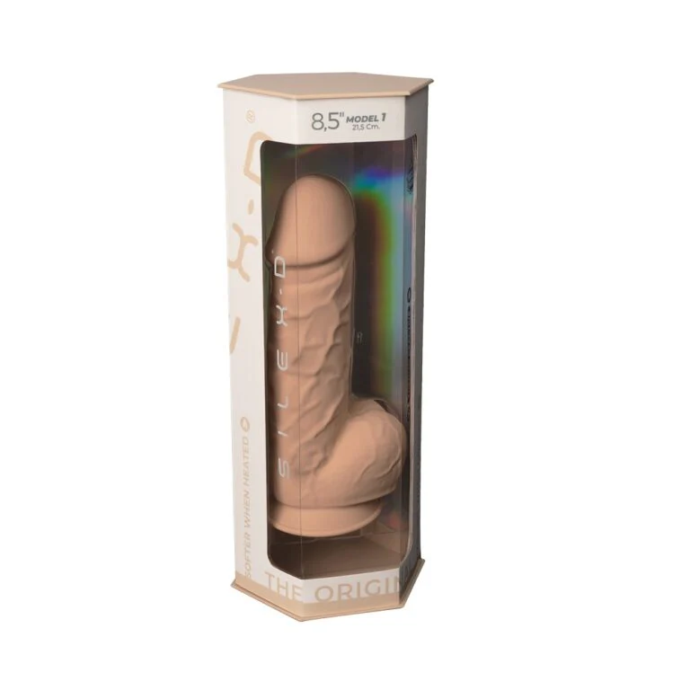 SilexD 8.5 inch Realistic Silicone Dual Density Girthy Dildo with Suction Cup with Balls - Image 6