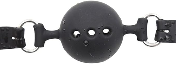 Silicone Breathable Ball Gag – Lockable, Comfortable Design with Faux Stitching Detail-Small, Medium & Large Sizes - Image 5